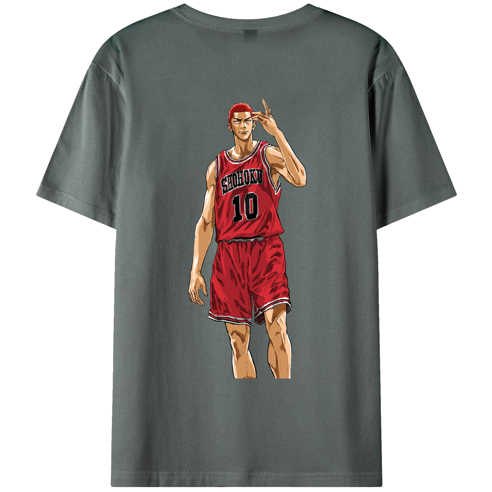 （画像用） SLAM DUNK／スラムダンク 綿100％ メンズ半袖Tシャツ（バックプリント） 通気性
